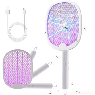 4en1 Raqueta Bug Zapper Para Mata moscas Mosquitos Electrico Exterminador NUEVO