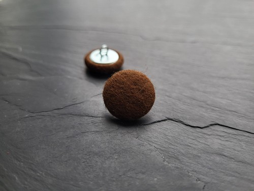 Orange & Brown Colours 100% Wool Felt Covered Buttons in 14, 19, 23, 25 or 31mm - Picture 3 of 17