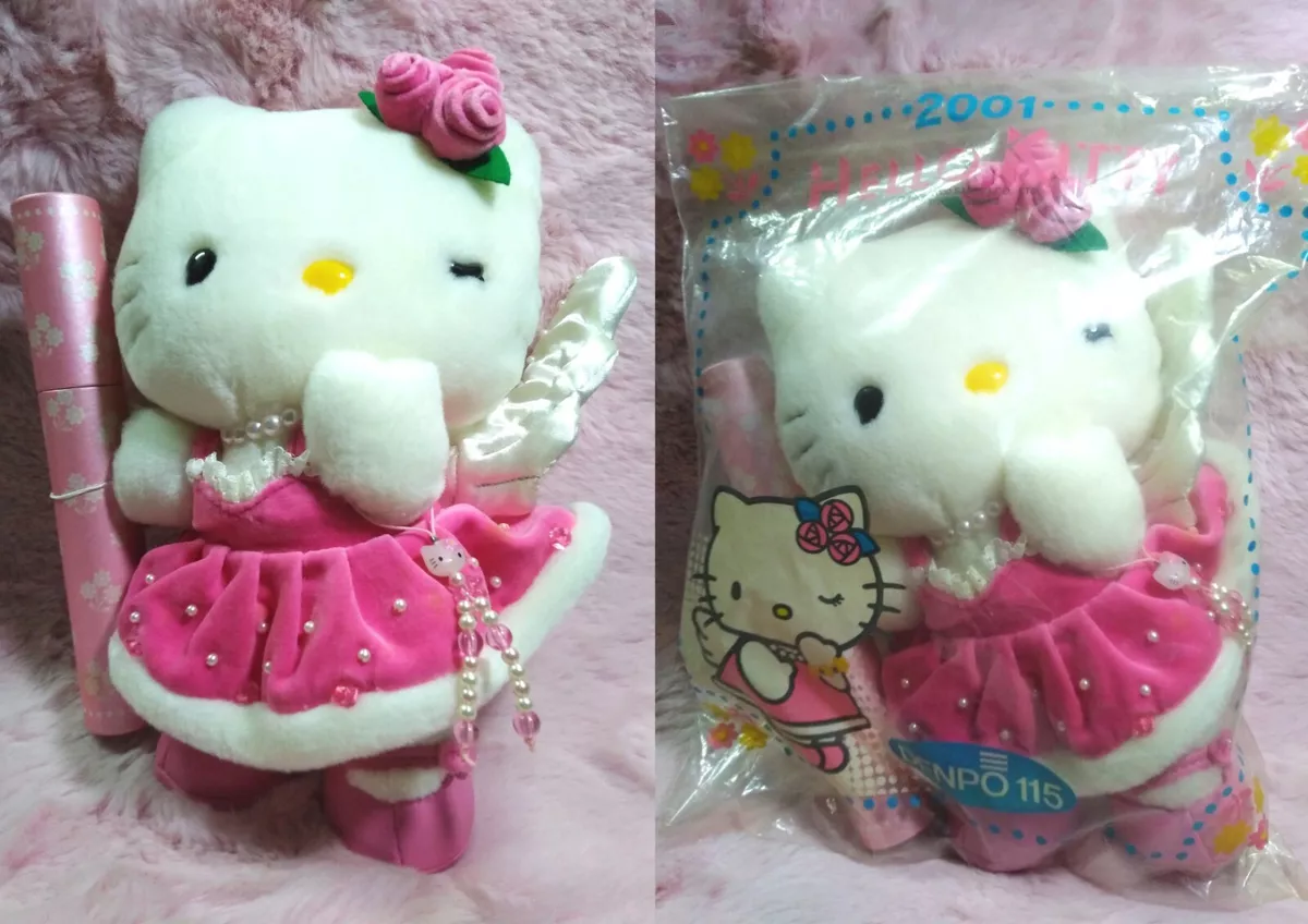 Vintage 2000 Hello Kitty Pink Velvet Angel 9