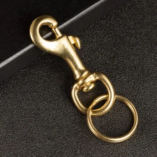 Brass Keychain Swivel Bolt Snap Slit Ring Trigger Snap Belt Clip Key Hook 