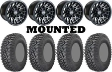 Kit 4 GBC Parallax Tires 35x10-15 on Moose 24X Black Wheels CAN