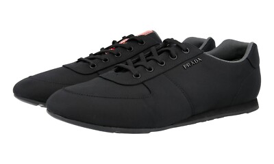 PRADA Nylon LINEA ROSSA Sneaker ROTER STREIFEN - 4E3245 Schwarz - NEU