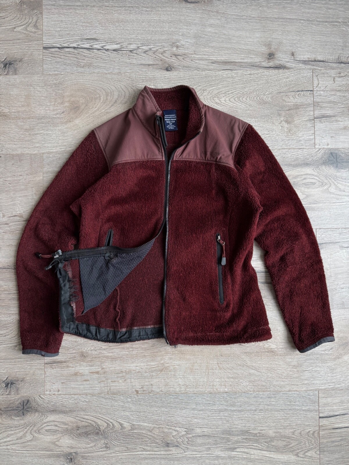 ARC'TERYX Arc’teryx giacca donna pile bordeaux zip outdoor vintage