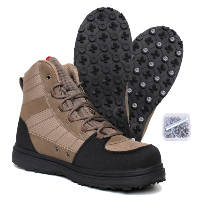 Fishing Wading Boots Rubber Sole Anti-Slip Hunting Bottom Waders Shoes withStuds