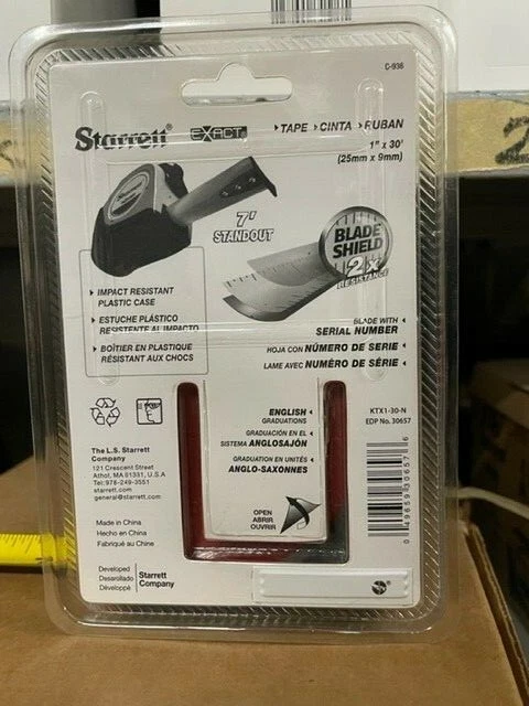 Cinta métrica exacta Starrett KTX1-30-N 1" x 30' EN STOCK Foto 4 de 4