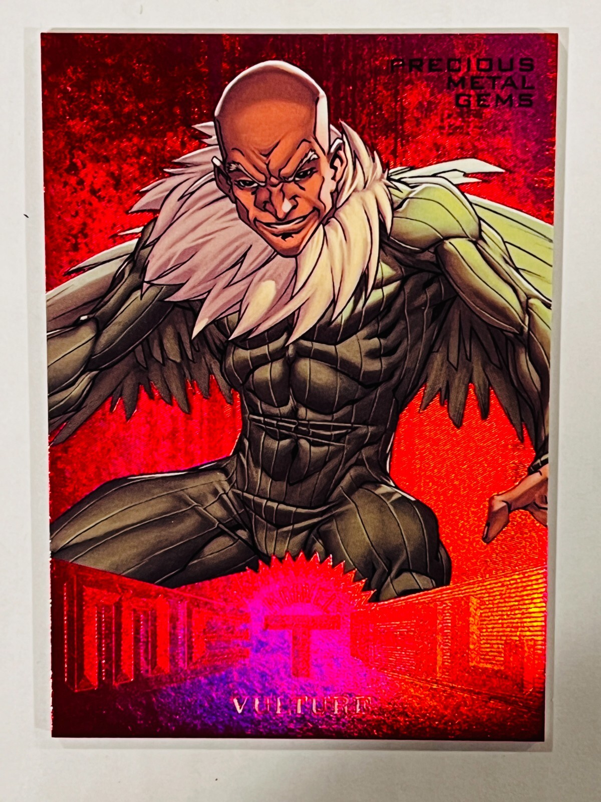 2017 Fleer Ultra Spider-Man Metal Red PMG MM42 ALPHA Vulture #1/99⭐⭐⭐⭐VHTF