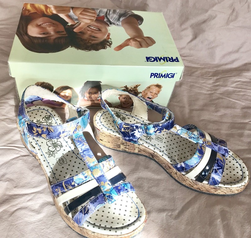 Primigi Kids Felsy Girls Sandals Wedge Multi Blue/Beige Sz. 38 US 5 Big Kid (7)
