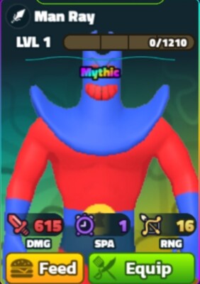  NEW MYTHIC MAN RAY  SpongeBob Tower Defense SBTD - WE ARE THE CHEAPEST!