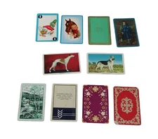 Lot of 10 Vintage Swap Playing Cards Animals People Canasta Tropical 54161