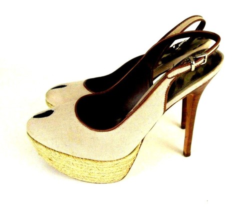 Sam Edelman Novato Charol Tacones beige Plataforma Peep Toe Zapatos Taco  aguja Zapatos de lona 8M | eBay
