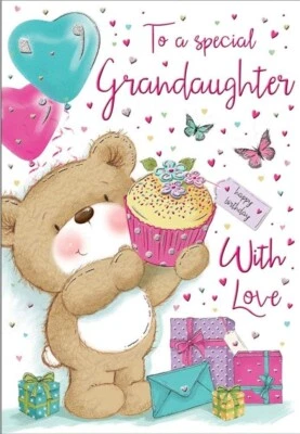 REGAL PUBLISHING Modern Birthday Card Granddaughter - 9 x 6 inches