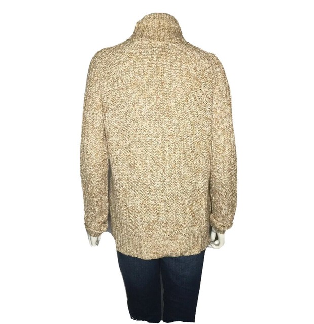 Womens sz S Old Navy Turtleneck Sweater 100 Cotton Ribbed Knit Beige