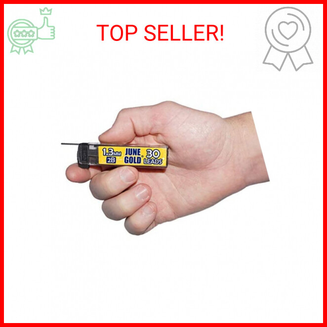 June Gold 120 Pieces 1.3 mm 2B Lead Refills 30 Pieces Per Tube Pack of 4