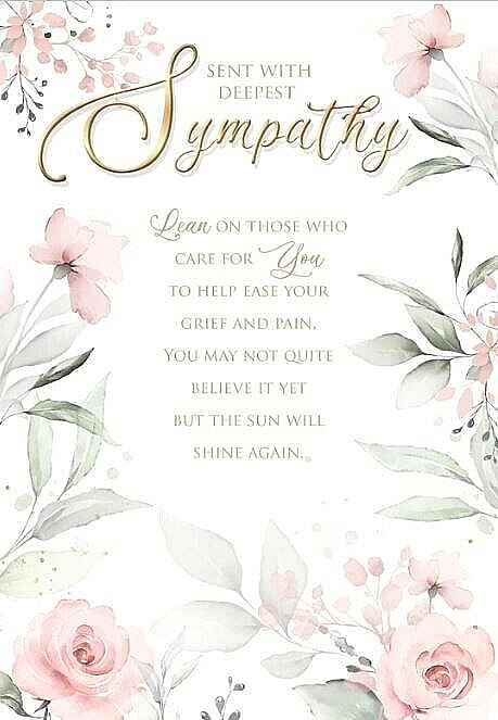 Sent With Deepest Sympathy Card Bereavement Condolence Cherry Orchard