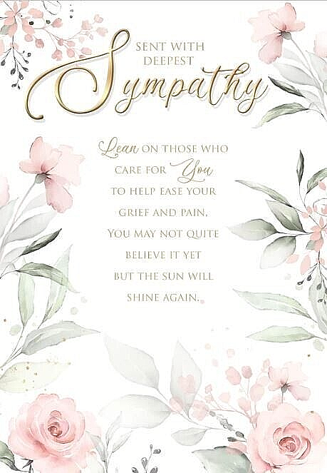 Sent With Deepest Sympathy Card Bereavement Condolence Cherry Orchard
