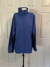 Vintage Y2K Nike Full Zip Windbreaker Jacket Light Blue Mens Large
