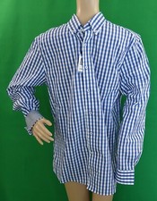 Nick Graham Long Sleeve Stretch Modern Fit blue checks pattern shirt,choose size