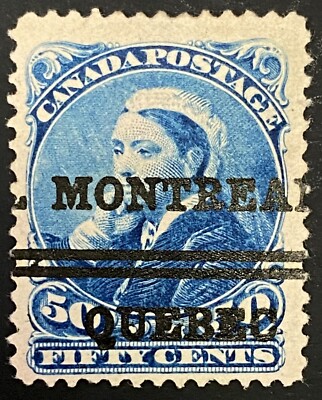 1893 SC#47xx Canada, Deep Blue 50 Cent Stamp, T1 Montreal
