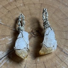 Silver Wire Wrapped Crystal Pendants