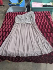Davids Bridal Portobello One Shoulder Lace F15711 Sz 10 Knee Length Formal Dress