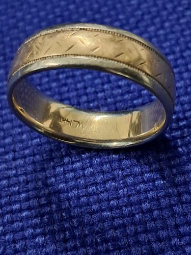 Vintage Herren Ehering geätzt 14K GOLD 8 Gramm Gr: 10,5