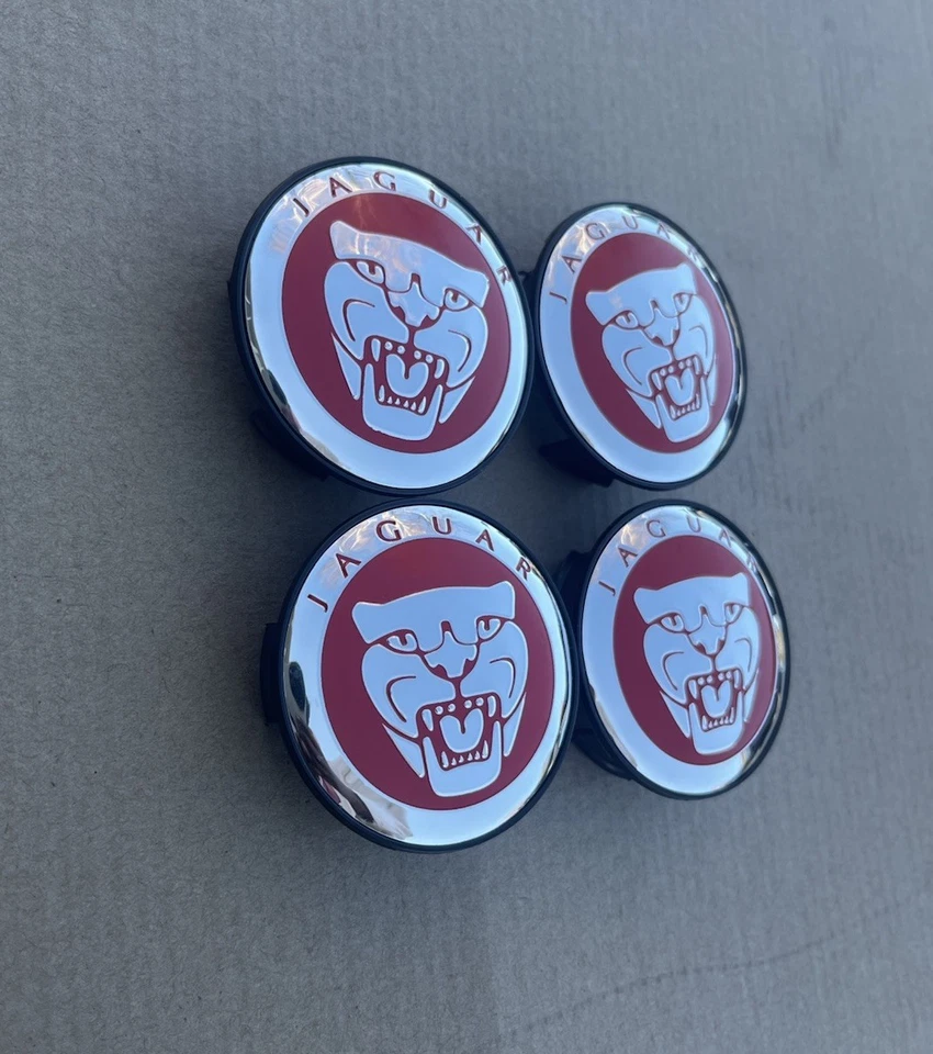 4X For JAGUAR Wheel Rim Center Caps S XJ XJ8 XF XK F Type F Pace Red Foto 2 de 4