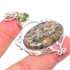 Marcasite Gemstone Handmade 925 Sterling Silver Jewelry Pendant  RM-165