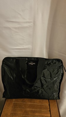 Lancome Paris 17 X 6 X 13 Black Embroidered Rose Tote Bag