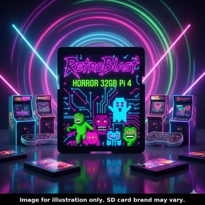 RetroBlast Horror Standard 32GB Raspberry Pi 4 Micro SD Card Plug & Play