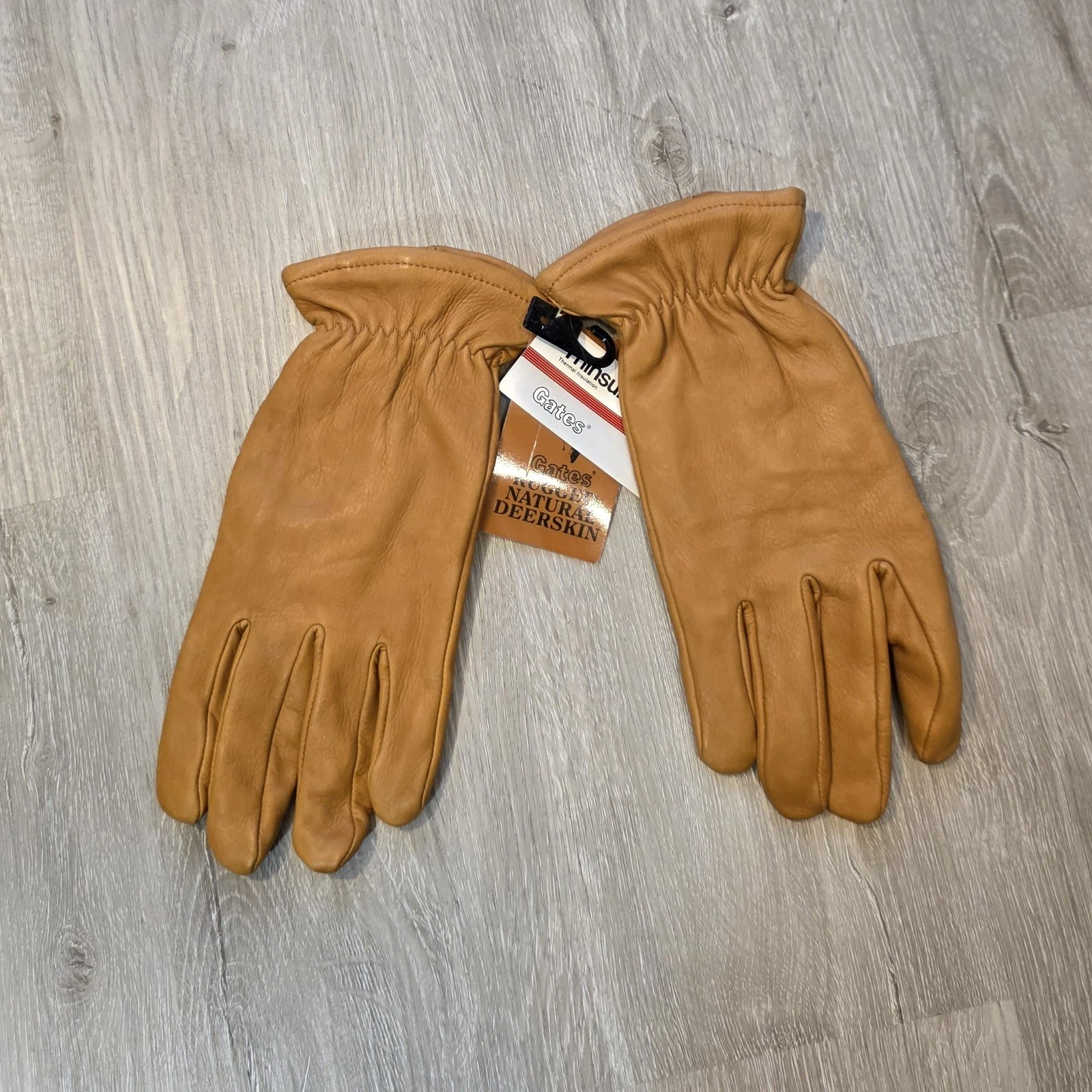 Womens Gates Rugged Natural Deerskin Gloves Size Large Thinsulate