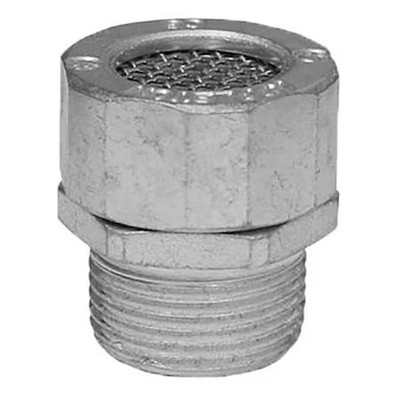 Appleton Electric Crn75 Imc Drain, 3/4 In, Threaded, Aluminum, Plain, Silver