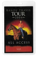 RANDY TRAVIS 2004 Concert Tour VIP ALL ACCESS Laminated Backstage Pass COUNTRY