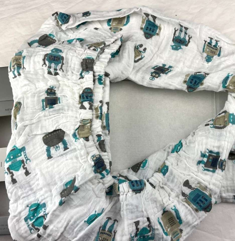 Robot Algodón Muselina Ajustable Cuna Sábana Blanca Colchón Estándar Nuevo con Etiquetas Foto 2 de 4