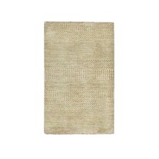 2' x 3' Beige Modern Grass Design Hand Knotted Wool with Silk Sample Rug R76644