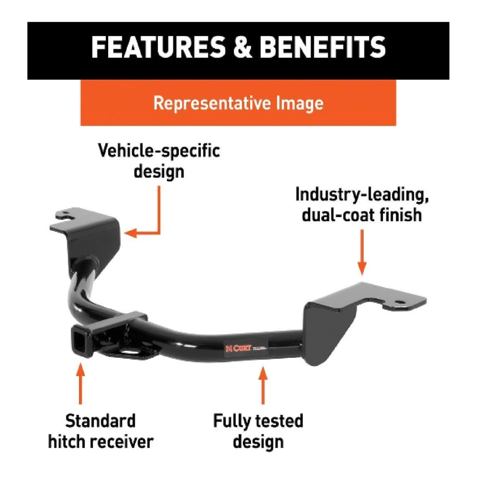 Curt Class 2 Trailer Hitch 12137 for 1984-2001 Jeep Cherokee - Imagem 2 de 4