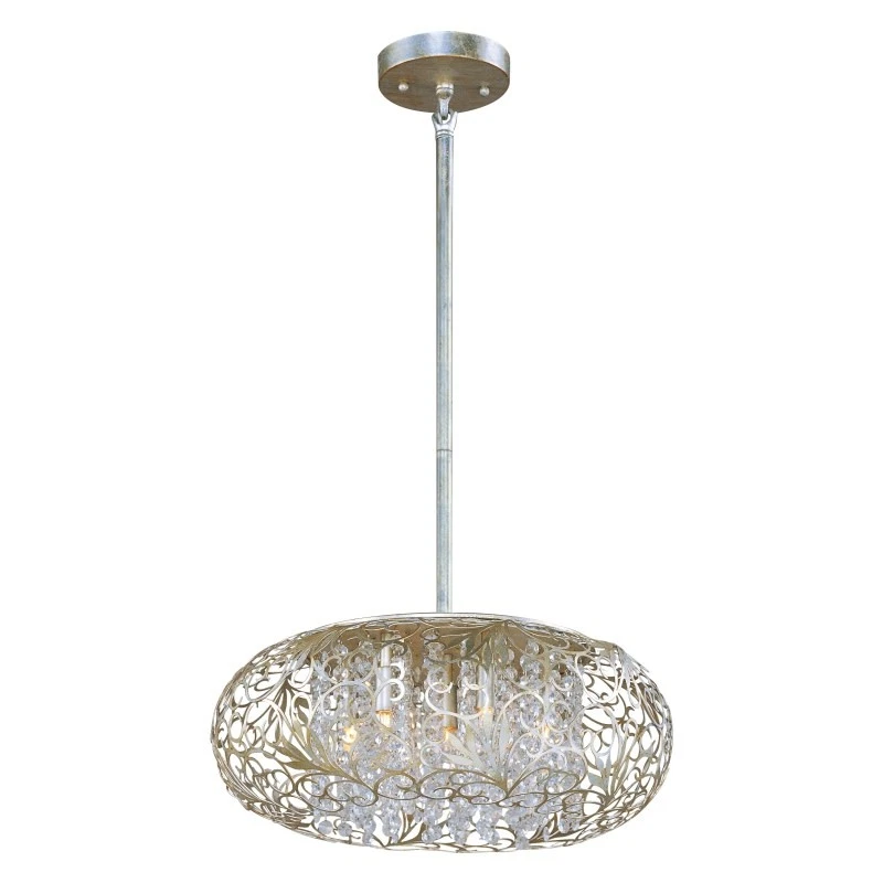 Colgante Maxim 24154 plata arabesco 7 luces 18" W con pantalla metálica Foto 4 de 4