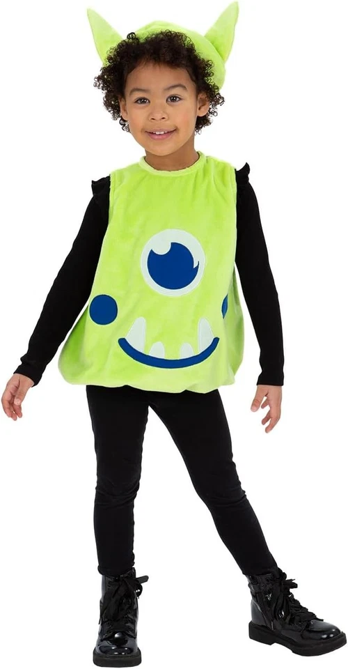 Disfraz de Alienígena Smiffys Niño Pequeño, Tabardo Alien Verde con Sombrero a Juego, Diversión y Com Foto 3 de 4