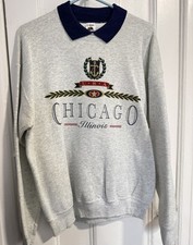 Vintage Fruit Of The Loom Sweatshirt Chicago Illinois Made In USA Men’s Large