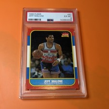 Fleer 1986-87 Jeff Malone #67 Rookie PSA 6 Washington Bullets Basketball Card. rookie card picture