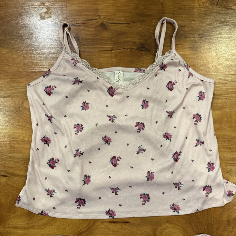 Jessica Simpson Floral Tank Shorts Encaje Pijama JUEGO PIJ Talla L Foto 2 de 4