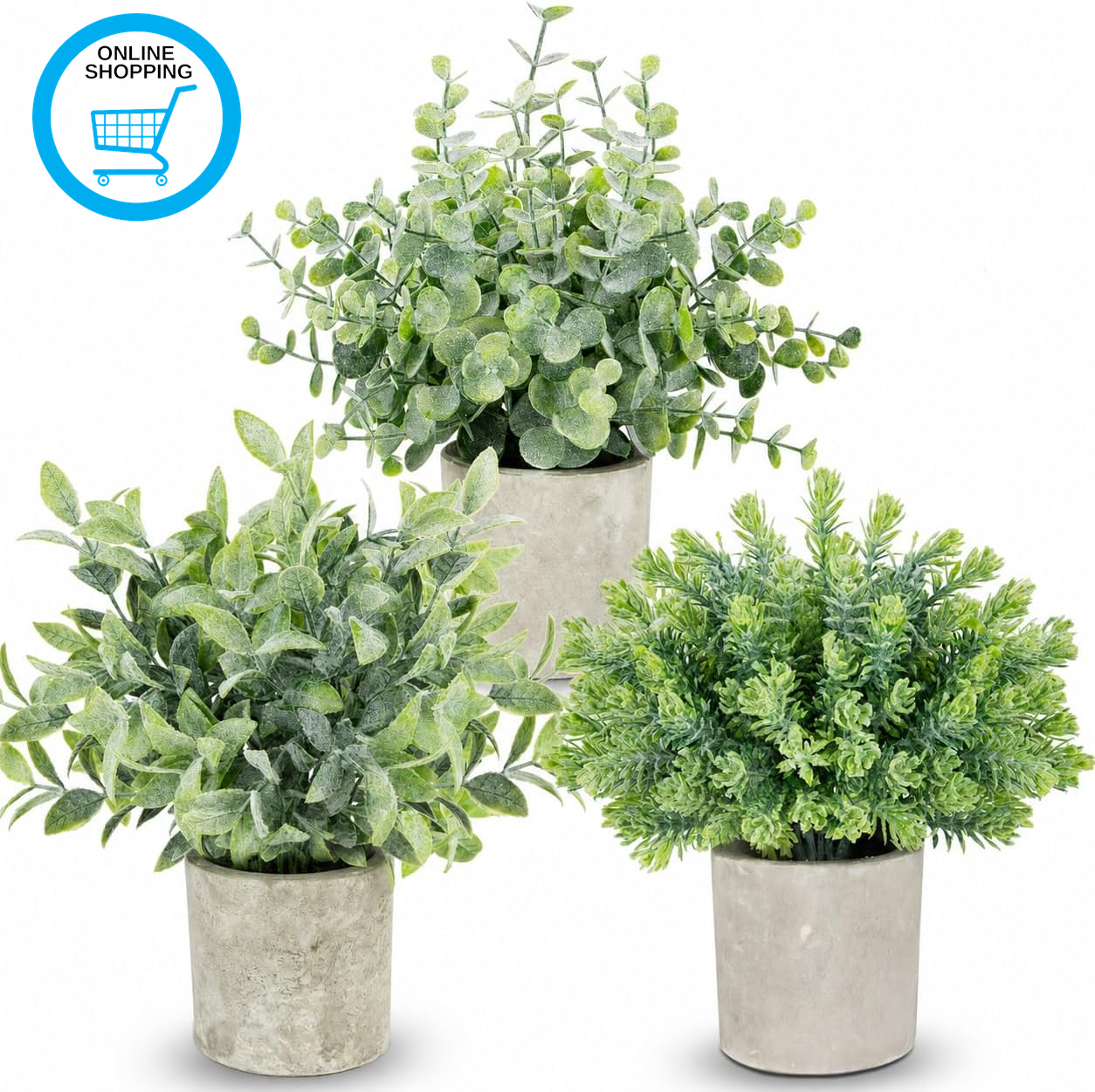 3PCS Small Fake Plants, Mini Potted Artificial Plants Indoor, Plastic Artificial