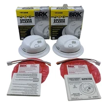 BRK First Alert 9120B Smoke Detector Alarm AC Powered Battery Back-Up Qty 2