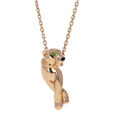 Cartier Panthere De Cartier 18k Rose Gold Gem Set Pendent Necklace