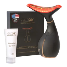 GLO24k Skin Rejuvenation Device for Face & Neck + 1.7 fl oz Conductive Hydra Gel