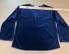 Oscar De La Renta Vintage Pink Label Navy Blue Blouse M-L