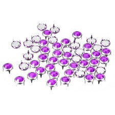 50Pcs 8mm Rhinestone Stud Refills Embellishment Decorative Rivets Purple