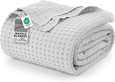 100 Cotton Waffle Weave Blanket Queen Size Bed Lightweight Breathable Summer