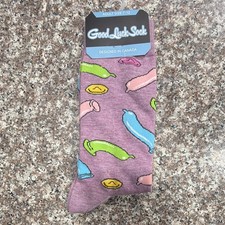 Good Luck Sock Purple Novelty Condoms Socks, Unisex Adult Size 7-12