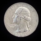 1964 Washington Quarter 90% Silver $0.25 FV Circulated Pre-1965 US Coin - 21-87