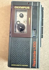 Vintage Olympus Pearlcorder L100 Micro Cassette Recorder For PARTS Very Clean